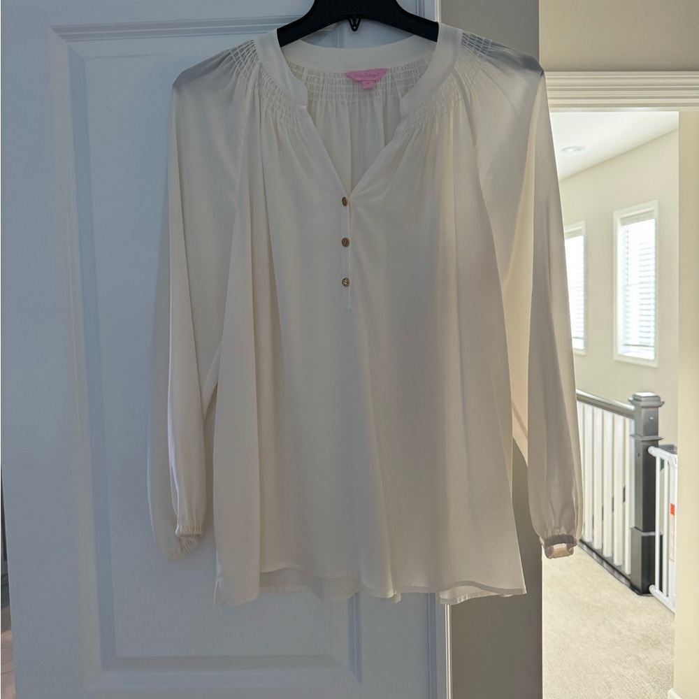 Lilly Pulitzer Ivory Button-Down Blouse
